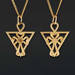 Pendentif BOJ RCJ 011 Victorien personnalisé Rosicrucien fait main en argent sterling, symbole alchimique de la Croix de la Rose, en solde à prix réduit - Product Image 3