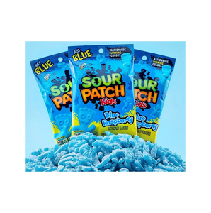 Authentic Sourr Patch Kids Blue Raspberry Chewy Candy 24x2 Oz Cases <b>Sour</b> Then <b>Sweet</b> Jelly Gummies Wholesale Bulk Supply - Product Image 2