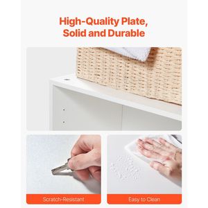 2-Tier Adjustable Shelf Wall Mounted Hanging Cabinet for <b>Bath</b> or Laundry Room 2-Door Organiser with Wall <b>Storage</b> - Product Image 5