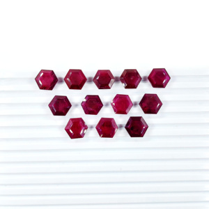 Rubíes naturales de Bangkok calibrados en forma de hexágono de 13 mm, piedras preciosas de rubí facetadas naturales sueltas para la fabricación de joyas, listas para usar. - Product Image 3