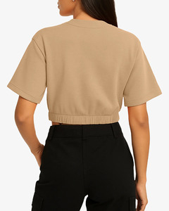 Camiseta Corta para Mujer, Algodón Premium, Estilo Casual Urbano, Top de Moda, Fabricante Mayorista, Camiseta Corta Suave y Transpirable para Verano - Product Image 5