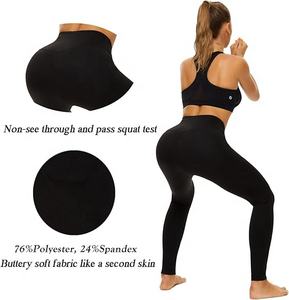Nuevos pantalones de Yoga de compresión de cintura alta para mujer, mallas de punto transpirables con bolsillos de patrón sólido Sexy, cintura media, venta al por mayor - Product Image 3