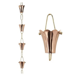 Cadena de Lluvia Decorativa de Metal con Diseño Antiguo y Forma de Concha para Hogar, Jardín y Exteriores, Tamaño Personalizado - Product Image 1