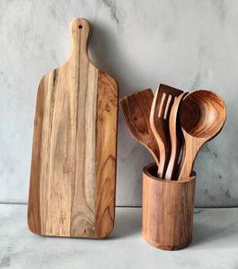 Tabla de cortar de madera maciza de acacia, ecológica, natural, con asa, para servir y picar en la cocina, ¡la más vendida! - Product Image 2