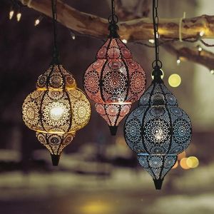 Hanging Lantern Iron Pendant Light Boho <b>Ceiling</b> Lamp Arabic Metal Lantern Vintage Home <b>Decor</b> Patio Garden Lighting - Product Image 5