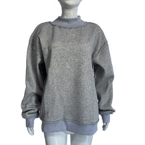 เสื้อสเวตเชิ้ตผ้าฟลีซพิมพ์ลายดิจิทัลทรงหลวม คอวี แขนเสื้อแบบดรอปโชว์เดอร์ น้ำหนักเบา ผลิตจากผ้าฝ้าย 100% สำหรับผู้ชาย สวมใส่สบายๆ รับผลิตแบบ OEM - Product Image 4