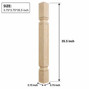 Pied de support en bois massif d'érable décoratif pour îlot de cuisine, colonne de support pour armoires, comptoirs, tables, meubles OEM ODM - Product Image 2