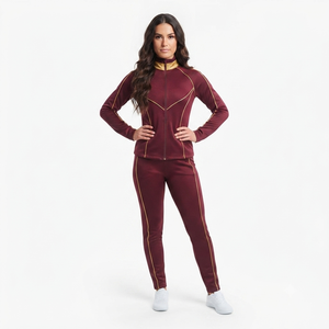 Women Athletic Cheerleading Tracksuit Custom Sublimation Sports <b>Jacket</b> Matching Pants Training Set - Product Image 5