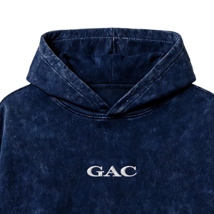 Sweat à capuche décontracté en coton, effet délavé, manches longues, poignets et ourlet côtelés, style gothique, service OEM - Product Image 3