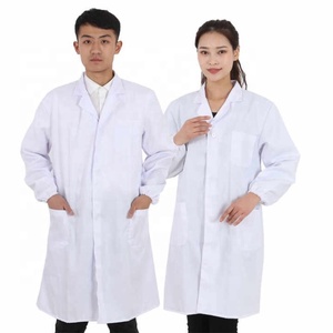 Blusa de Manga Larga con Logotipo Estampado de Alta Calidad PIONEER, Uniforme Médico para Doctor/Enfermera de Hospital, Tela de Sarga de Algodón/Poliéster Blanca - Product Image 3