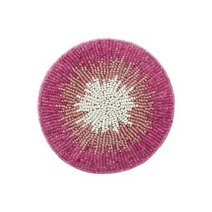 Élégant Premium Handcraft Broderie Rose Perlé Design 4 Set Coaster Fantaisie Belle Et Unique À La Mode Par Hiba Enterprises - Product Image 1
