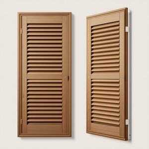 Modern Wooden <b>Shutter</b> Door Panels Durable Solid Wood Louver Doors for Luxury Residential Interior Decoration - Product Image 1