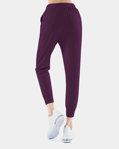 <b>Women</b>’s Solid Burgundy Jogger Sweatpants with Drawstring Elastic Waist Cuffed Ankle Casual Sportswear <b>Lounge</b> Pants OEM - Product Image 2