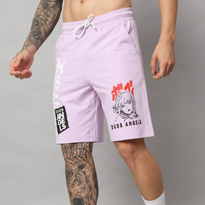 Shorts Bermuda Décontractés pour Hommes Duds Angels, Taille Haute, Cordon de Serrage, Tissu Oxford Écologique, Style Urbain, Imprimé Uni, Tricoté - Product Image 2