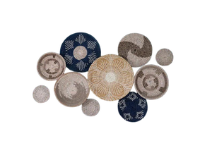 Cesta de pared redonda clásica hecha a mano, decoración de mimbre, jacinto de agua, ratán y bambú, en stock, para sala de estar estilo rústico. - Product Image 3