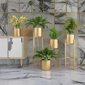 Maceta Metálica Moderna al Mejor Precio al por Mayor, Elegante Maceta para Plantas de Interior, Balcón, Jardín y Decoración de Oficina - Product Image 4