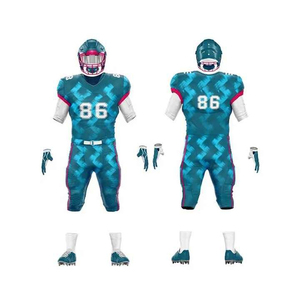 Ensemble d'uniformes de football pour hommes, couleur turquoise, avec numéro 86, impression par sublimation, polyester respirant, taille adulte - Product Image 1
