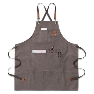 Delantal de Trabajo de Lona y Cuero Resistente con Cremallera Ajustable en la Espalda, Impermeable, para Chef, Barbacoa, Barista, Barbero, Carpintero, Herramientas y Equipo - Product Image 5