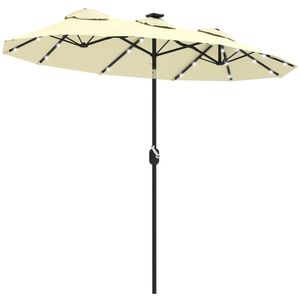 Ombrellone da Giardino Solare Bianco Crema per Esterni e Parasole - Product Image 5