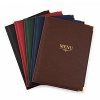 Porte-menu de luxe A3 en cuir PU simple face pour restaurants et hôtels