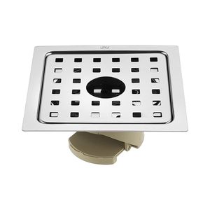 Rejilla de drenaje de suelo cuadrada de acero inoxidable cepillado para baño y ducha - Product Image 2