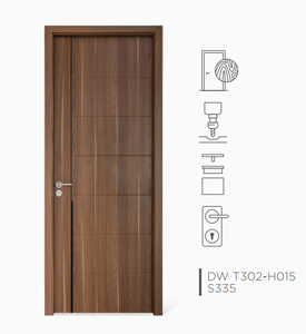 Porte intérieure moderne Dewoo en WPC, surface finie, étanche, ouverture manuelle pour chambre, villa, appartement, hôtel - Product Image 3