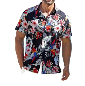 Chemise décontractée à manches courtes pour homme, style hawaïen, unie, automne, boutonnage simple, en flanelle écologique infroissable, coton/polyester - Product Image 4