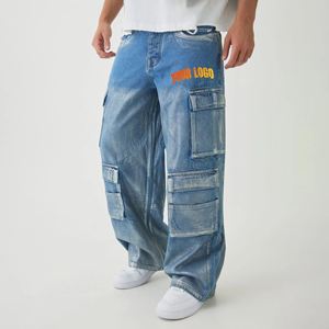 Nouveau style 2026 – Jeans en denim pour hommes, coupe ample et droite, style streetwear, vente en gros, fabrication sur mesure - Product Image 6
