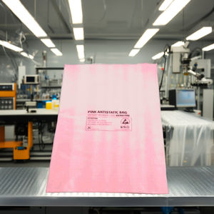 Sacs à fermeture éclair en LDPE rose antistatiques ESD pour l'emballage des connecteurs de câbles et des composants électroniques - Product Image 1