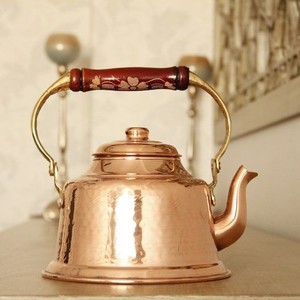 Classic Copper Water Boiler Wooden Handle <b>Teapot</b> Stovetop Use for Tea Coffee Brewing Home Hotel Restaurant Decoration Kitchen - Product Image 3