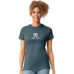 Camiseta Azul Acero para Mujer, Suave, Informal, de Manga Corta, Cuello Redondo, Transpirable, Cómoda, Básica para Uso Diario - Product Image 1