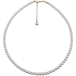 Collar de Perlas Akoya de Agua Dulce Redondas en Oro Amarillo de 18K, Extremadamente Brillante, Cadena para Suéter Estilo Baby Zhuji - Product Image 5