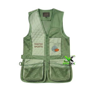 Chaleco de tiro de arcilla transpirable personalizado con malla y bolsillos acolchados para hombros, ideal para competición deportiva al aire libre. - Product Image 1