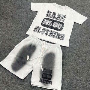 Conjunto de 2 Piezas de Ropa Deportiva para Hombre, Camiseta y Pantalones Cortos Deportivos Personalizados, Camiseta de Algodón Estampada con Pantalones Deportivos para Correr y Baloncesto - Product Image 5