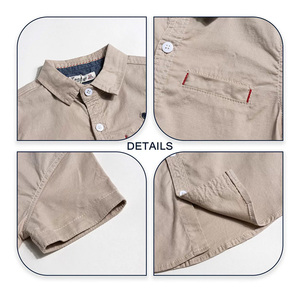 Chemise à manches longues pour enfants personnalisée, 100% coton <span class=keywords><strong>blanc</strong></span>, 2-8 ans, garçons, chemises Oxford décontractées à boutons, OEM ODM en gros - Product Image 4