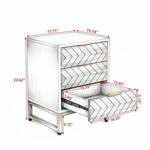 Tables de chevet modernes minimalistes du milieu du siècle en chêne avec pieds réglables, tables de nuit en bois massif pour chambre à coucher, application domestique - Product Image 3