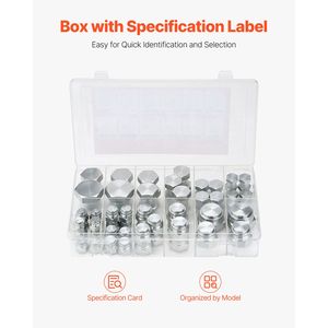 Kit di 64 Pezzi di Raccordi Idraulici in Acciaio Zincato BSPP, Tappi di Precisione per Filettatura, Accessori per Utensili Idraulici - Product Image 5