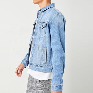 AGNI INDUSTRY OEM Veste en jean vintage bleu foncé pour homme, coupe ajustée, col en fourrure, délavée à l'acide, écologique, pour l'hiver et l'extérieur, effet déchiré - Product Image 5