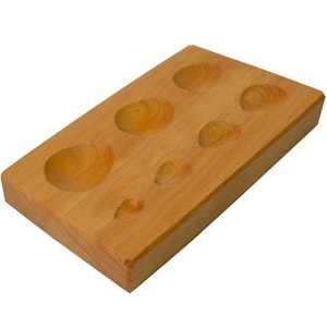 Jewelry Tools Wood Teardrop Pear Shaped <b>Doming</b> Dapping Block 7 Cavity Depressions Jewelry Making Wood Metal Forming Tool - Product Image 3