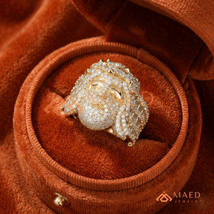 Gold Tone <b>Iced</b> Out Jesus Face Moissanite <b>Ring</b> for Men Hip Hop Statement <b>Ring</b> Luxury Diamond Look Jewelry Band - Product Image 3