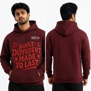 Custom men puff printing <b>hoodie</b> with bold raised print detail <b>soft</b> cotton blend fabric cozy feel modern fit perfect for casual - Product Image 6
