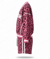 Ensemble 2 pièces pour femme, rose personnalisé, col en V, pull et short, coupe ample, sportif, respirant, en polyester tricoté, hiver, au-dessus du genou, uni