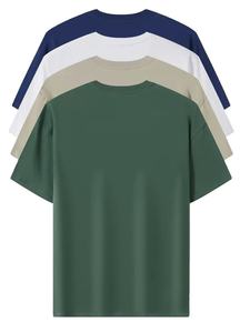 Camiseta Premium Negra de Cuello Redondo, Manga Corta, Lisa, de Algodón, Corte Regular, Informal, Básica para Hombre, Ropa de Calle para Uso Diario - Product Image 3