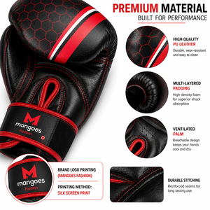 Wholesale MMA Gloves Custom Logo Professional Boxing Training Durable PU Leather for <b>Wrist</b> Closure - Product Image 6