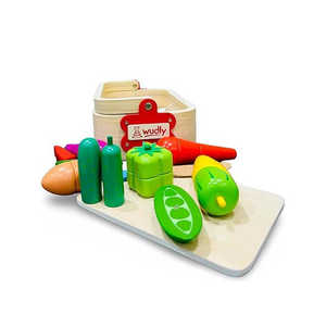 Wudly Montessori Wooden Pretend Cutting Play <b>Food</b> Games Set Early Education <b>Kitchen</b> <b>Food</b> <b>Toys</b> Wood Knife Storage Basket <b>for</b> - Product Image 1