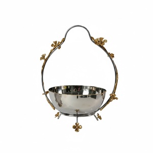 Venta al por Mayor de Elegantes y Modernos Platos de Servir de Acero Inoxidable Ecológicos con Diseño de Hojas, Vajilla de Metal Decorativa de Lujo para Eventos - Product Image 2