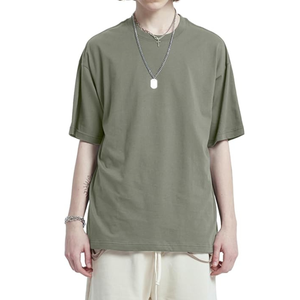 Camiseta de Lujo Personalizada de Alta Calidad para Hombre, 100% Algodón, Talla Grande, Cuello Alto, Manga Corta, Transpirable, Corte Cuadrado - Product Image 1