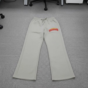 Pantalones Anchos Casuales de Cintura Media para Mujer, Corte Regular, 100% Algodón, Forro Polar, con Parches de Encaje, Estilo Flare, para Invierno - Product Image 1