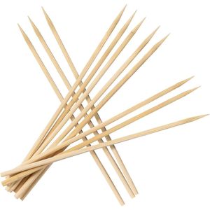 Spiedini in bambù naturale da 6 pollici per barbecue, frutta, antipasti, hamburger, bouquet creativi, fontane di cioccolato - Product Image 1
