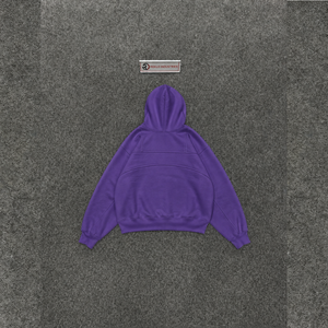 Sudadera con Capucha Extra Grande Color Morado Premium, Corte Cómodo para Uso Diario, Estilo Urbano, Algodón Suave, Color Sólido, Felpa Francesa - Product Image 6